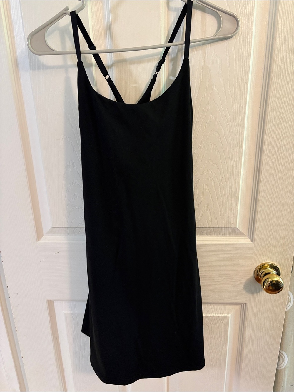 Black Spaghetti Strap athletic Dress with easy go built in shorts